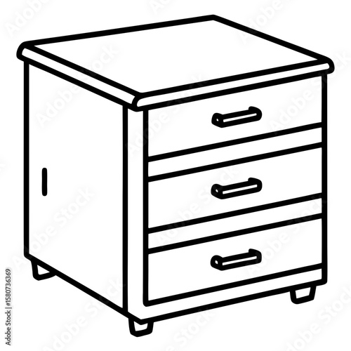 Minimalist Wooden Drawer Vector