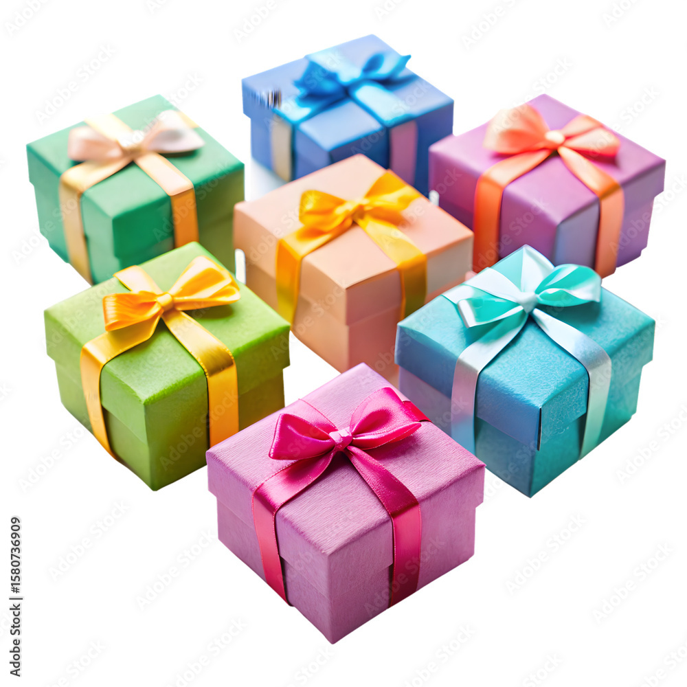 Fototapeta premium colorful gift boxes isolated on white