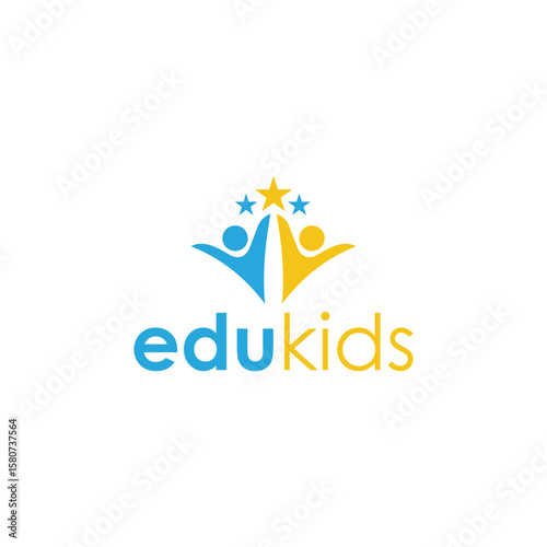 Edu Kids Logo Vector Simple