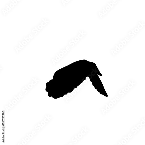 Chicken Wing silhouette vector flat illustration design.
