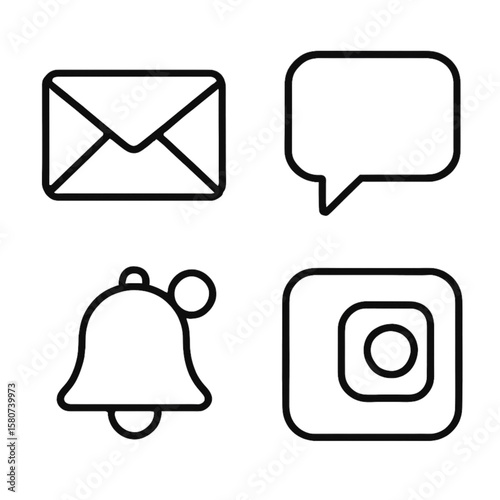 メッセージとSNSアイコンセット｜Message and SNS Icon Set