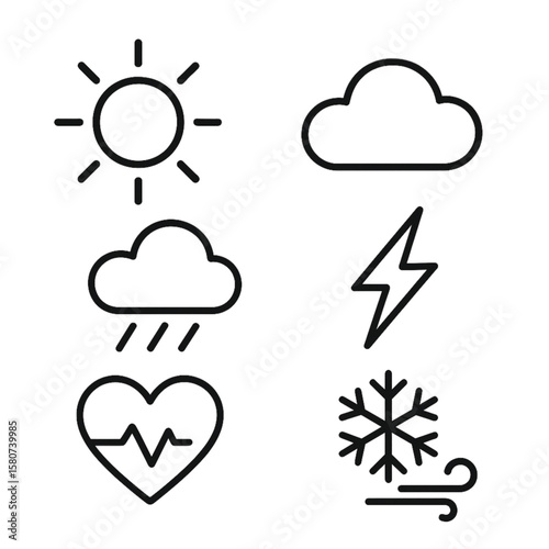天気と気象アイコンセット｜Weather and Climate Icon Set