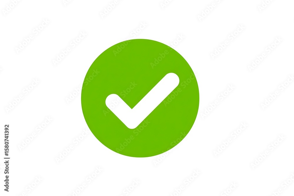 White check mark in circle, vector confirmation icon, isolated on white White check mark in circle, vector confirmation icon, isolated on white