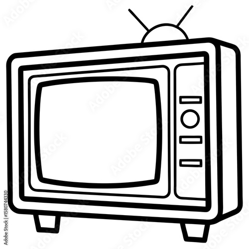 Retro TV Silhouette Vector