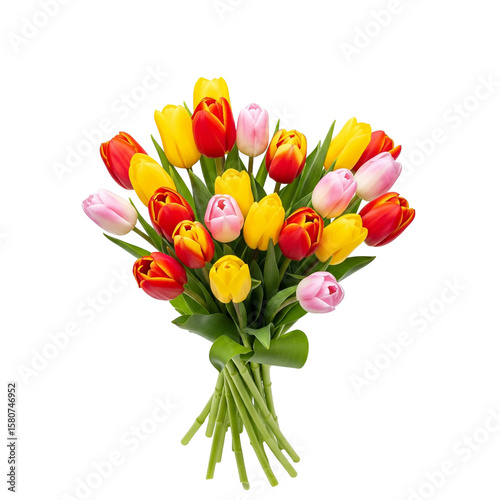 bouquet of colorful tulips