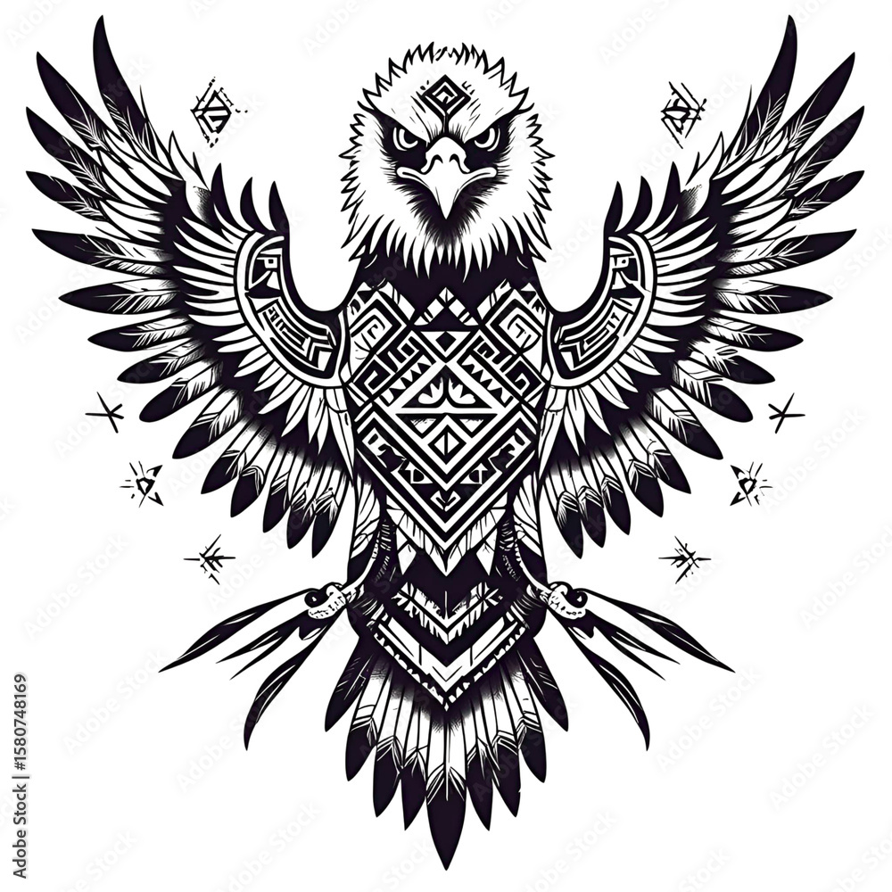 Fototapeta premium eagle shield with wings