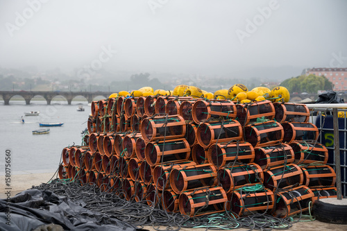 Fototapeta Naklejka Na Ścianę i Meble -  Octupus traditional fishing cage. These traditional cages, called nasa in Spanish, are used to capture octupus, one of the most important seafood in Galicia.