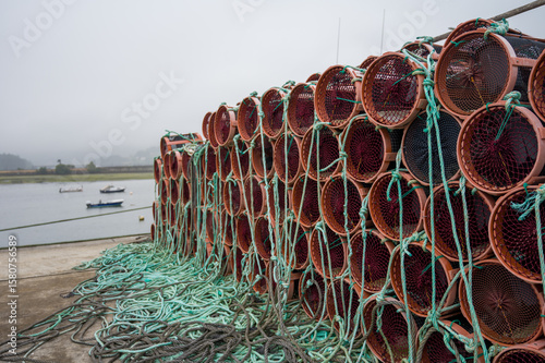 Fototapeta Naklejka Na Ścianę i Meble -  Octupus traditional fishing cage. These traditional cages, called nasa in Spanish, are used to capture octupus, one of the most important seafood in Galicia.