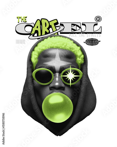 Cartel Cover Art: A captivating image, boldly showcasing an individual, with vibrant green accents, creating an eye-catching piece