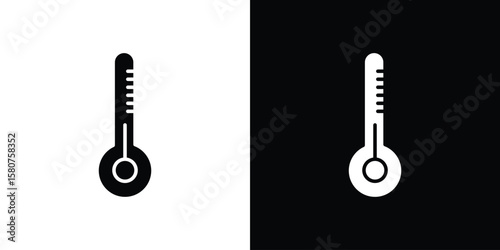 Foto Thermometer icon design. Black flat style sign for mobile concept