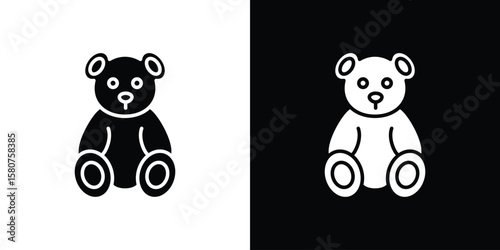 Photography Teddy bear icon design. Black flat style sign for mobile concept