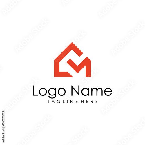 CM house initials logo vector 