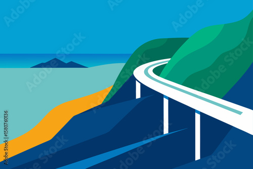coastal highway on cliffside with ocean view