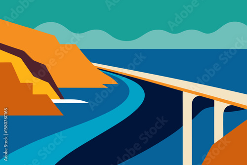 coastal highway on cliffside with ocean view