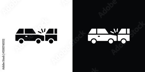 Schilderij op canvas Rear end collision icon design