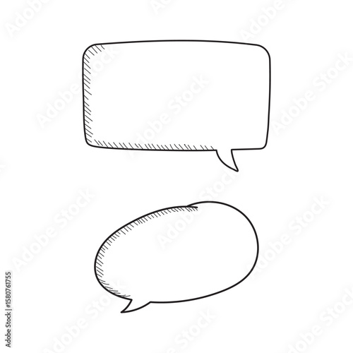 Hand-drawn speech bubble set.