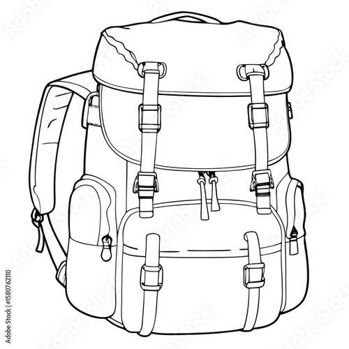 Hiking backpack outline camping travel