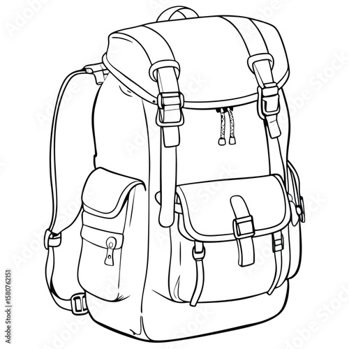 Hiking backpack with straps and buckles camping travel