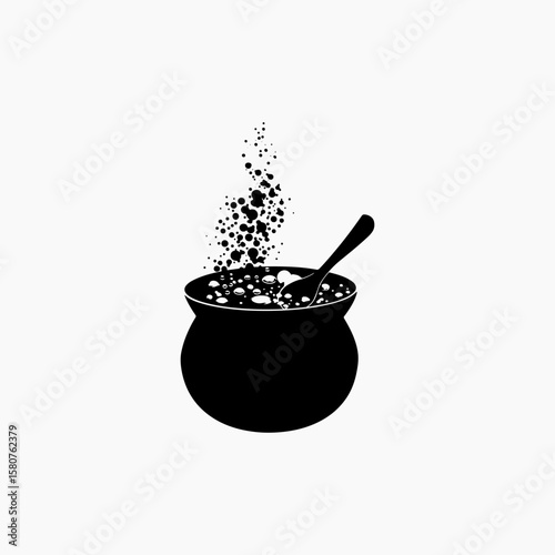 cauldron black art illustration vector graphic icon