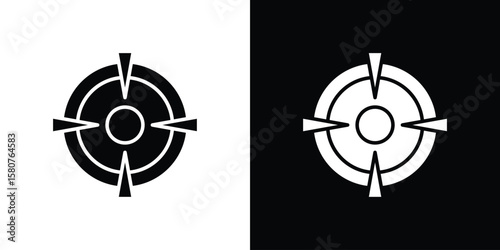 Gun target icon design. Black flat style sign for mobile concept