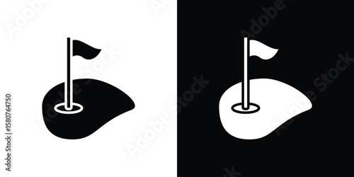 Golf yard icon design. Black flat style sign for mobile concept