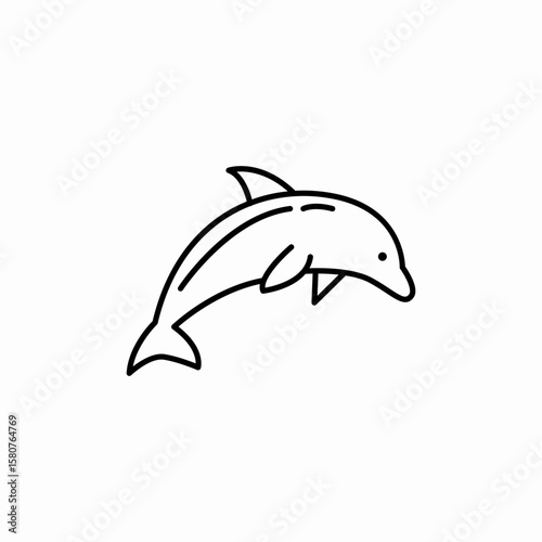 dolphin jump icon sign vector