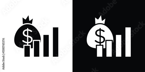 Fiscal policy icon design. Black flat style sign for mobile concept