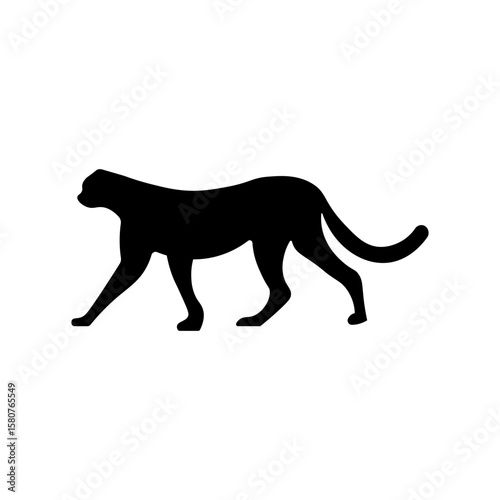 Cheetah silhouette walking forward