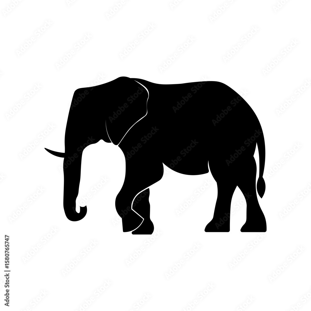 Fototapeta premium Elephant silhouette walking in profile