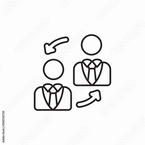 employee switch icon sign vector
