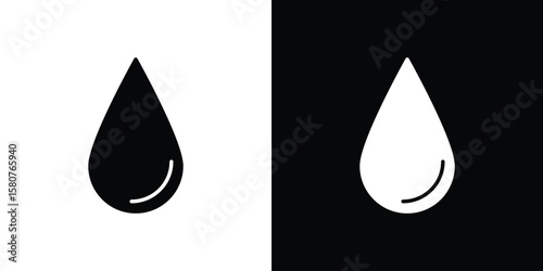 Drop icon design. Black flat style sign for mobile concept