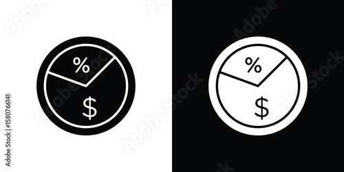 Dividend yield icon design. Black flat style sign for mobile concept