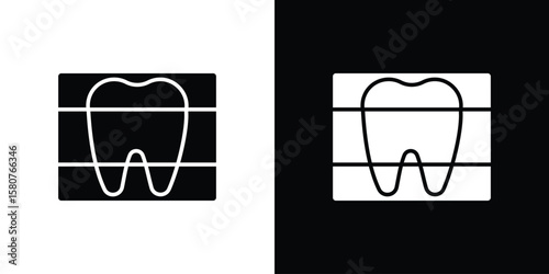 Dental X ray icon design. Black flat style sign for mobile concept