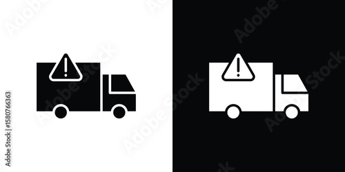 Delivery delay icon design. Black flat style sign for mobile concept