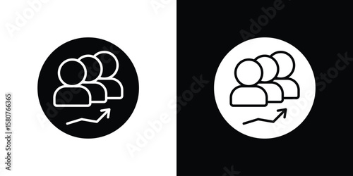 Demographics icon design. Black flat style sign for mobile concept