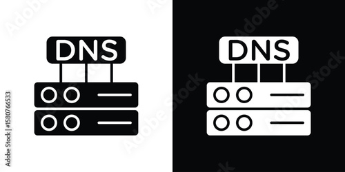 DNS icon design. Black flat style sign for mobile concept
