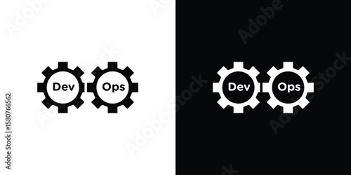 Devops icon design. Black flat style sign for mobile concept