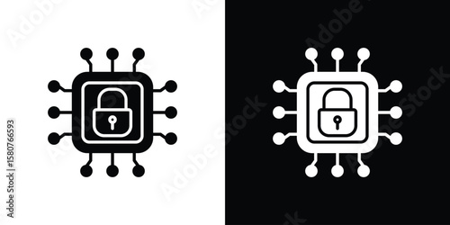 Cyber security icon design. Black flat style sign for mobile concept