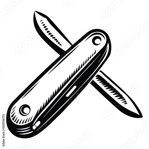 Crossed straight razor blades barber shaving