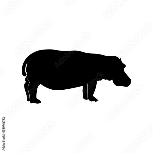 Hippopotamus silhouette side view