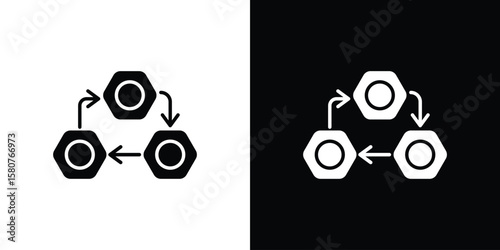 Coordinate icon design. Black flat style sign for mobile concept