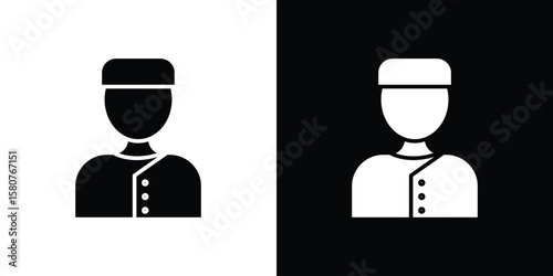 Concierge icon design. Black flat style sign for mobile concept