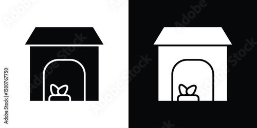 Chicken coop icon design. Black flat style sign for mobile concept