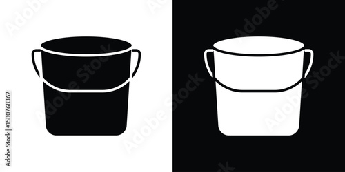 Bucket icon design. Black flat style sign for mobile concept
