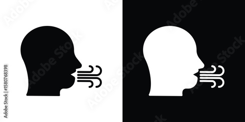 Breath icon design. Black flat style sign for mobile concept