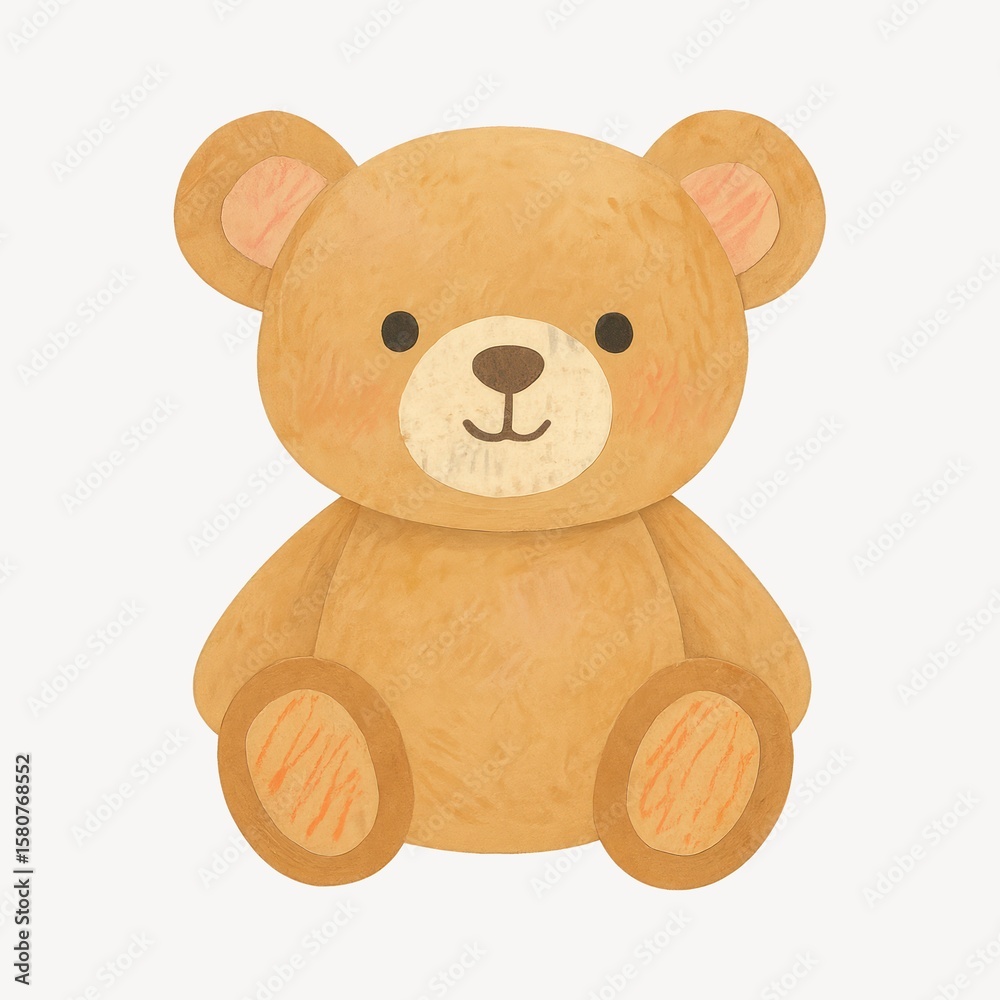 Obraz premium Cute plush teddy bear illustration.