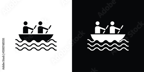 Boat race icon design. Black flat style sign for mobile concept