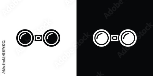 Binoculars icon design. Black flat style sign for mobile concept