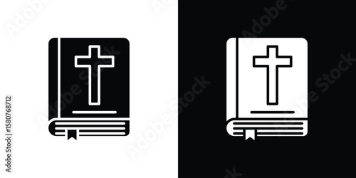 Bible icon design. Black flat style sign for mobile concept