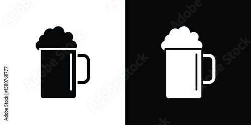 Beer icon design. Black flat style sign for mobile concept